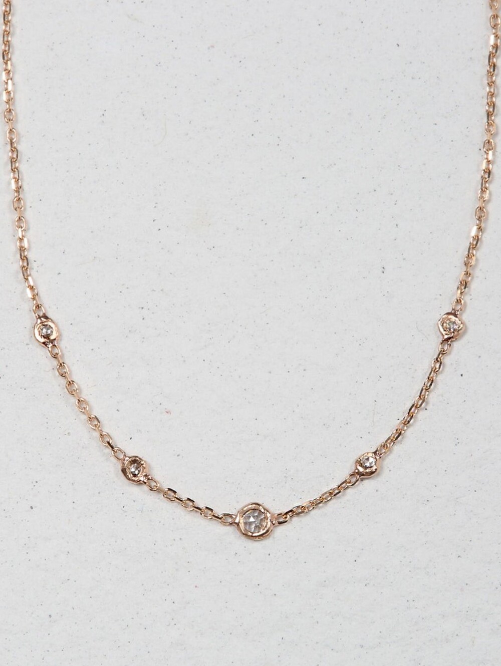 NEW Sirciam Jewelry Rose Cut Diamond Necklace Yellow Gold 17" Free People